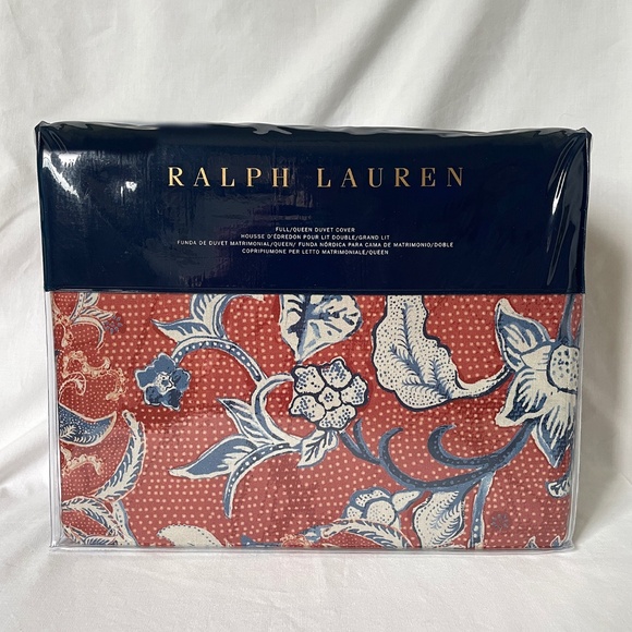 Ralph Lauren Mirabelle Duvet Cover QUEEN Orange Terracotta - Picture 2 of 7